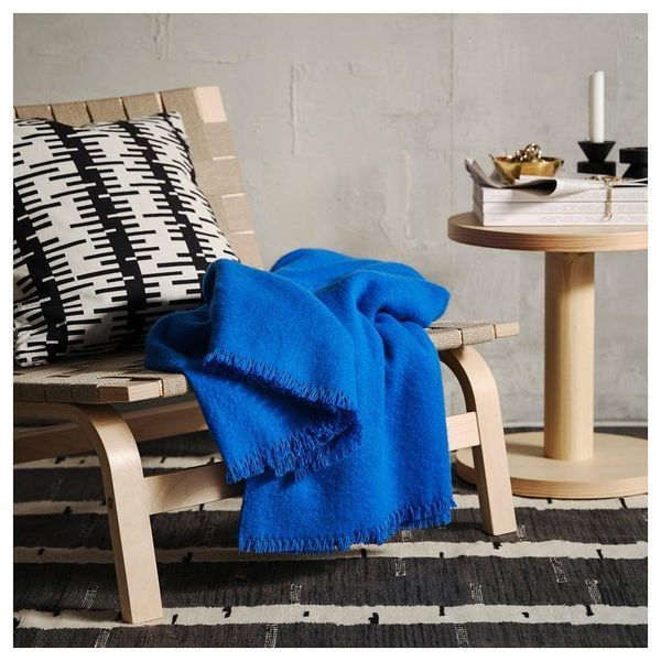Плед (ковдра) IKEA STOCKHOLM 2025 Синій 150x200 см 205.921.95 205.921.95 ➜ Пакуємо МИ📦 фото