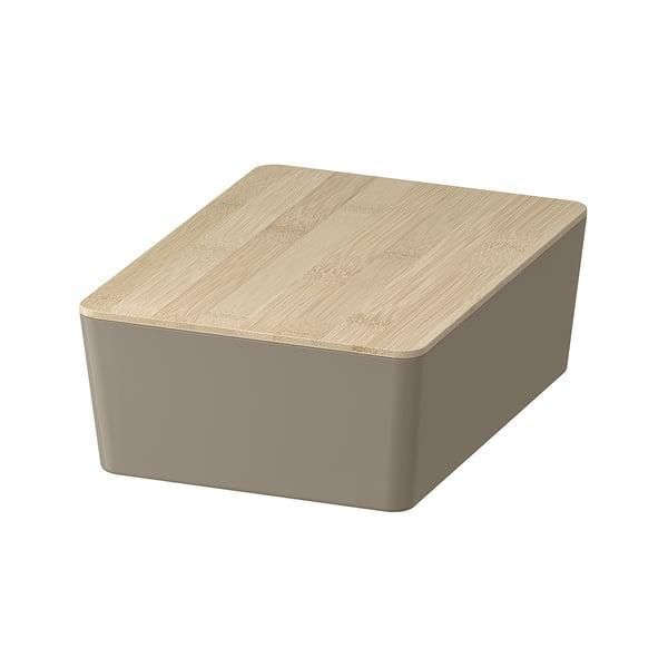 Контейнер с крышкой IKEA KUGGIS 18x26x8 см Темно-серый / бамбук 995.826.12 995.826.12 ➜ Пакуємо МИ📦 фото Контейнер с крышкой IKEA KUGGIS 18x26x8 см Темно-серый / бамбук 995.826.12 995.826.12 ➜ Пакуємо МИ📦 фото