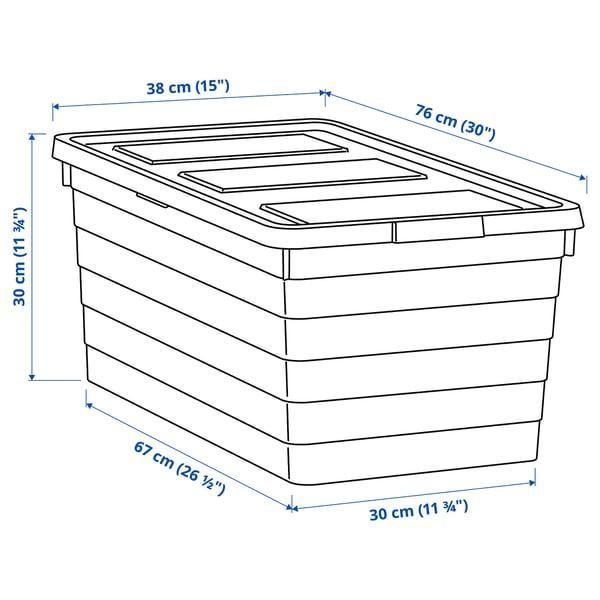 Контейнер для хранения с крышкой IKEA SOCKERBIT 38x76x30 см Белый 405.220.88 405.220.88 ➜ Пакуємо МИ📦 фото