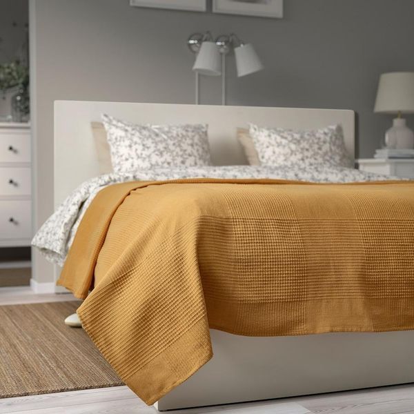 Покривало IKEA INDIRA 230х250 см Жовто-коричневе 005.826.30 005.826.30➜ Пакуємо МИ📦 фото
