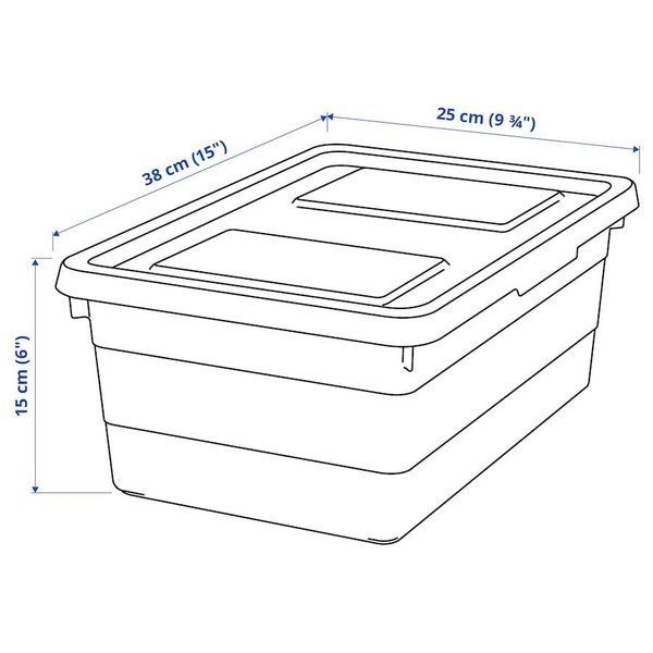 Контейнер с крышкой IKEA SOCKERBIT 38x25x15 см Белый 403.160.69 403.160.69 ➜ Пакуємо МИ📦 фото