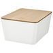Контейнер с крышкой IKEA KUGGIS 13x18x8 см Белый / бамбук 695.612.82 695.612.82 ➜ Пакуємо МИ📦 фото 1
