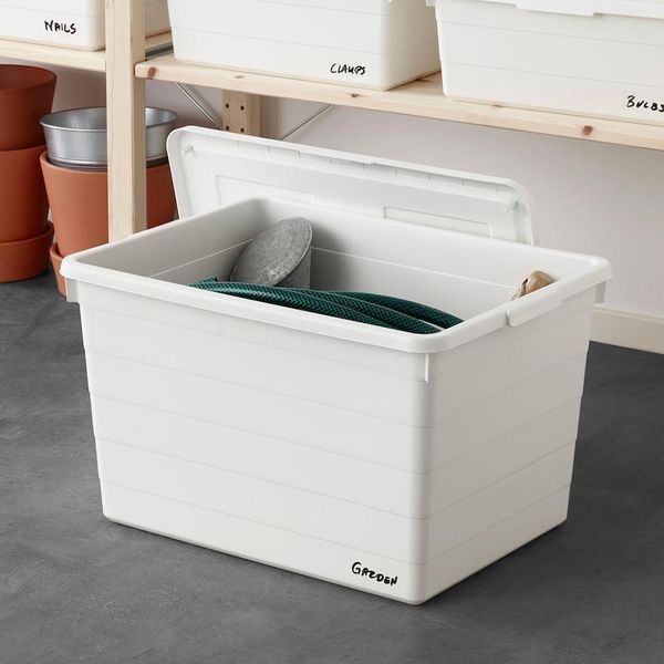 Контейнер с крышкой IKEA SOCKERBIT 38x51x30 см Белый 803.160.67 803.160.67 ➜ Пакуємо МИ📦 фото
