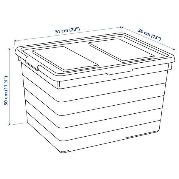 Контейнер с крышкой IKEA SOCKERBIT 38x51x30 см Белый 803.160.67 803.160.67 ➜ Пакуємо МИ📦 фото